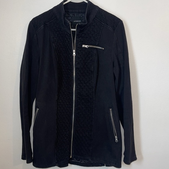🌹NWOT:LIVERPOOL NEREUS BLACK ZIP UP JACKET - Picture 6 of 14